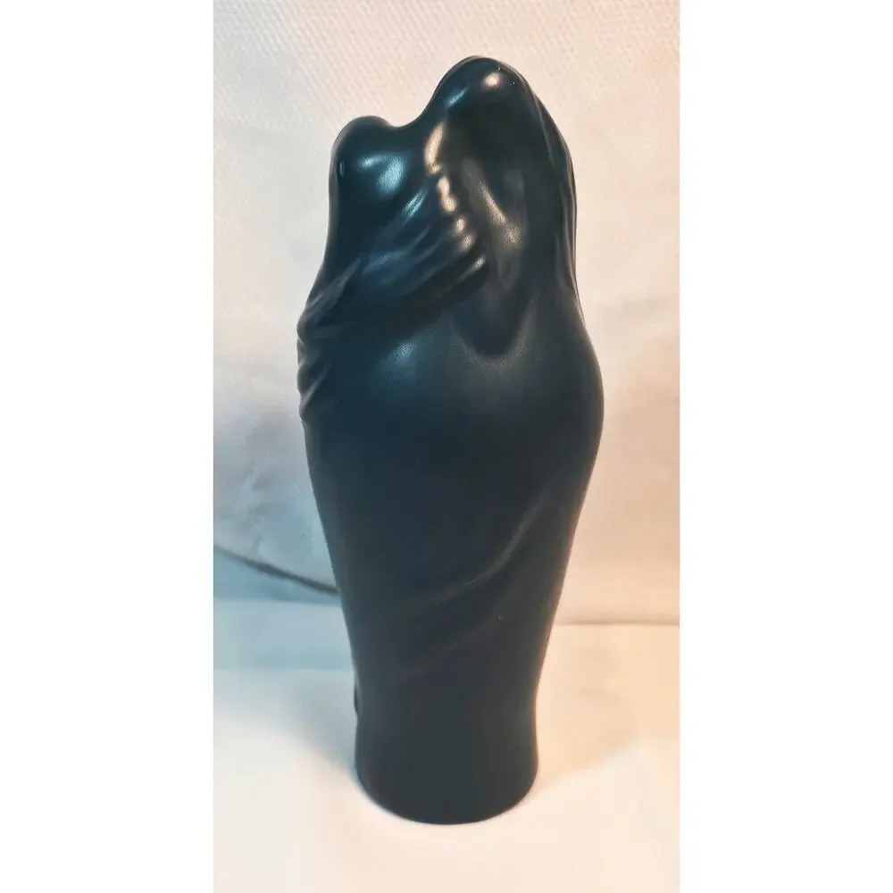 Van Briggle Art Pottery Figural Vase Draped Woman Blue Matte Colorado Springs
